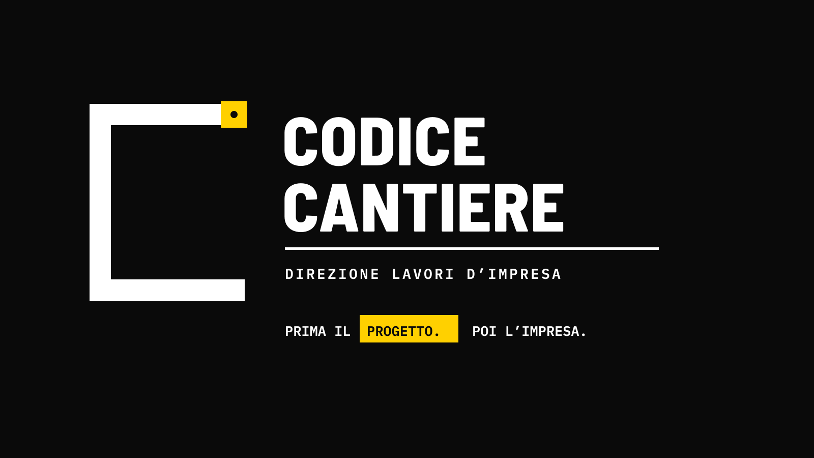 Codice Cantiere - Direzione Lavori d’Impresa