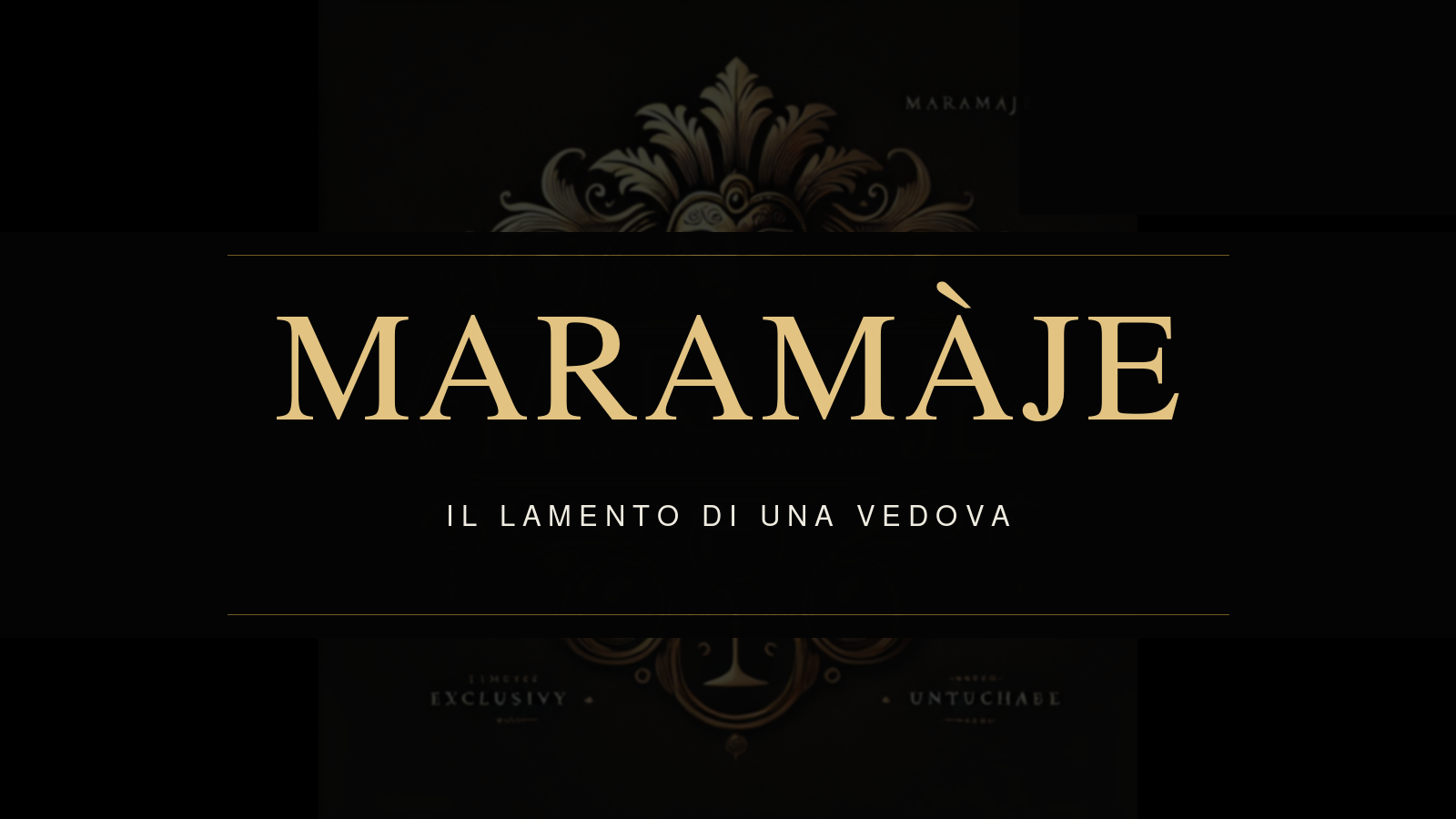 Maramàje · Il lamento di una vedova